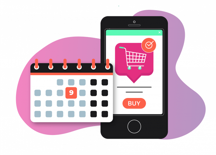 Animation of a customer adding an item to their online shopping basket