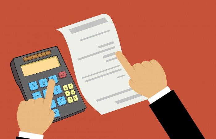 Animated man making calculations